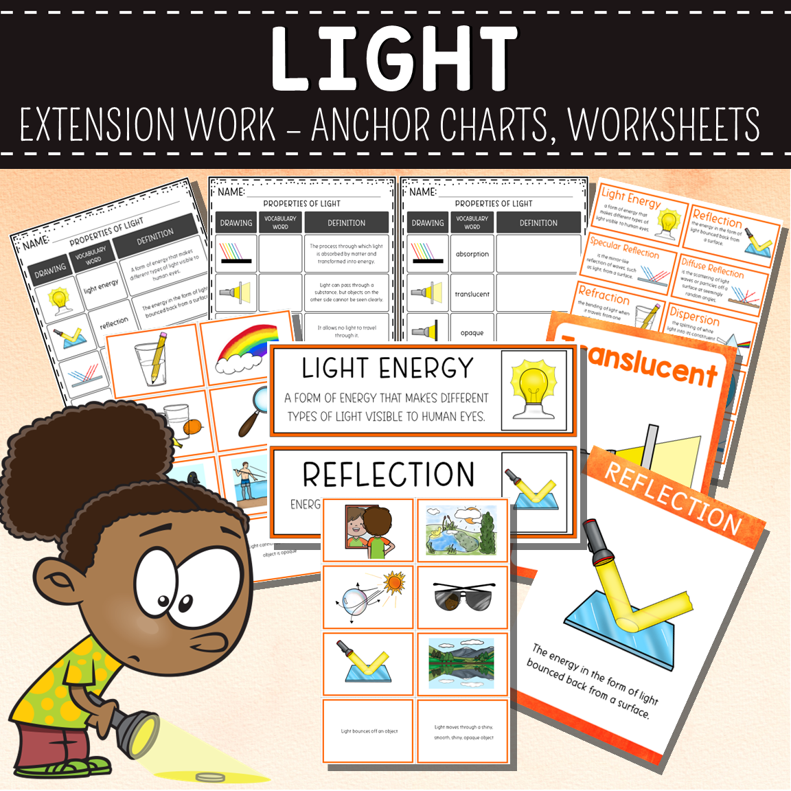 Light Extension Pack Worksheets, Anchor Charts, Wordwall Pinay