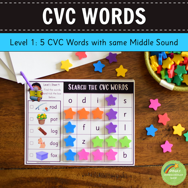 CVC Word Search - Three Levels