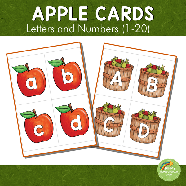 Apple Letter and Number Cards