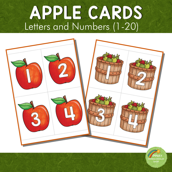 Apple Letter and Number Cards