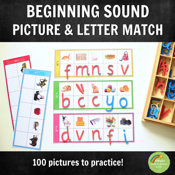 100 Pictures and Beginning Letter Matching Activity