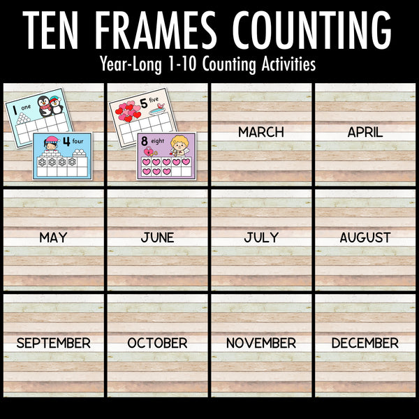 Year-Long Ten Frame Cards Growing Bundle
