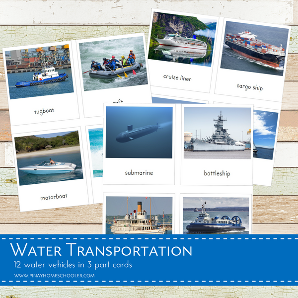 Montessori Land, Air and Water Transportation Bundle Pack