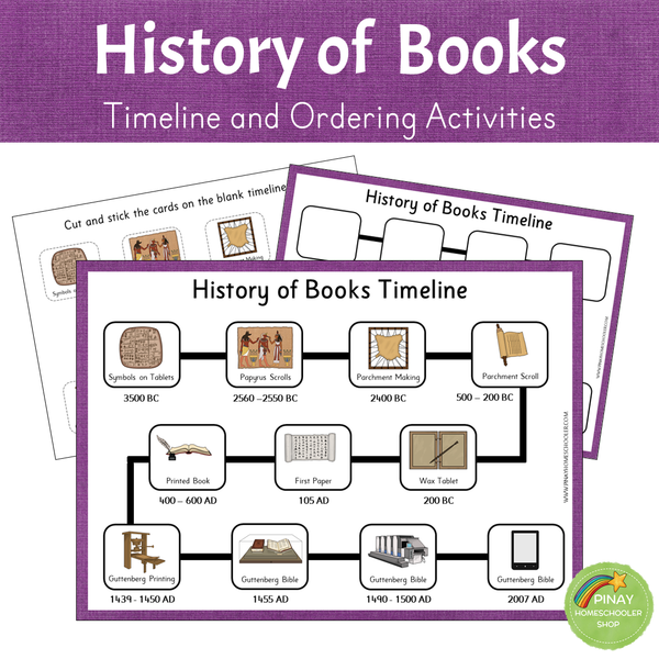 History of Books - Timeline and Ordering Activities