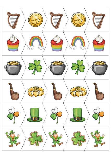 St. Patrick's Day Scissor Skills Cutting Strips