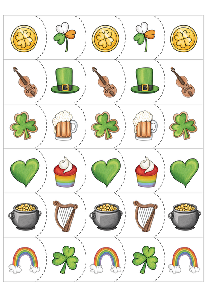 St. Patrick's Day Scissor Skills Cutting Strips