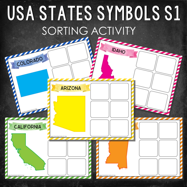 USA State Symbols Sorting Activity Set 1
