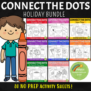 80 Connect the Dots Activity Sheets - HOLIDAY BUNDLE