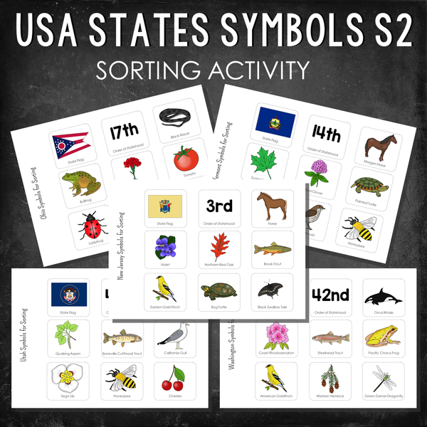 USA State Symbols Sorting Activity Set 2