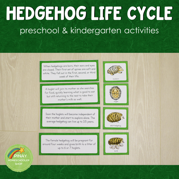 Hedgehog Life Cycle Set - Preschool & Kindergarten Science Centers