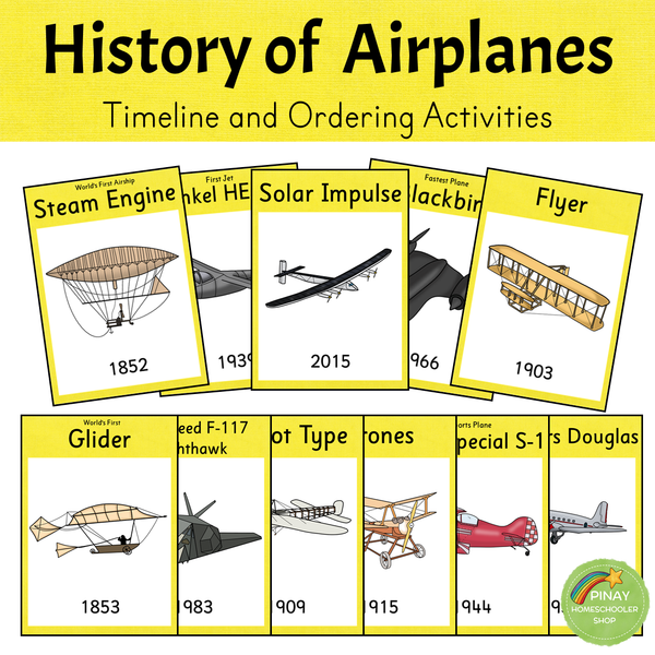History of Airplanes - Timeline and Ordering Activities