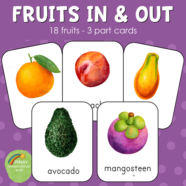 Montessori Fruits Inside and Outside 3 Part Cards