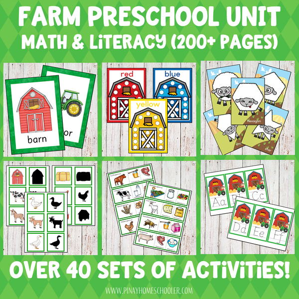 Farm Preschool/ Kindergarten Unit - Math and Literacy Centers