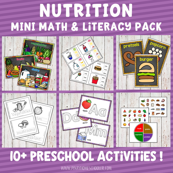 Nutrition Preschool and Kindergarten Mini Unit Activities