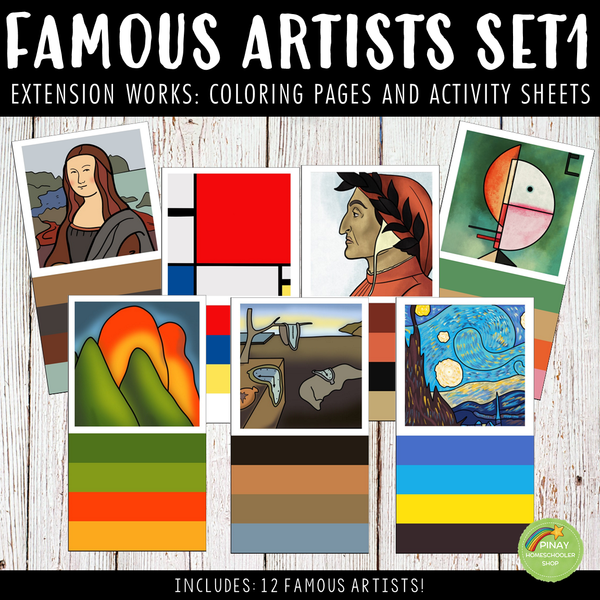 Famous Artists Activity Worksheets Bundle Set 1