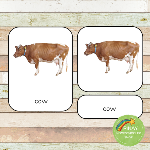 Montessori Farm Toob 3 Part Cards
