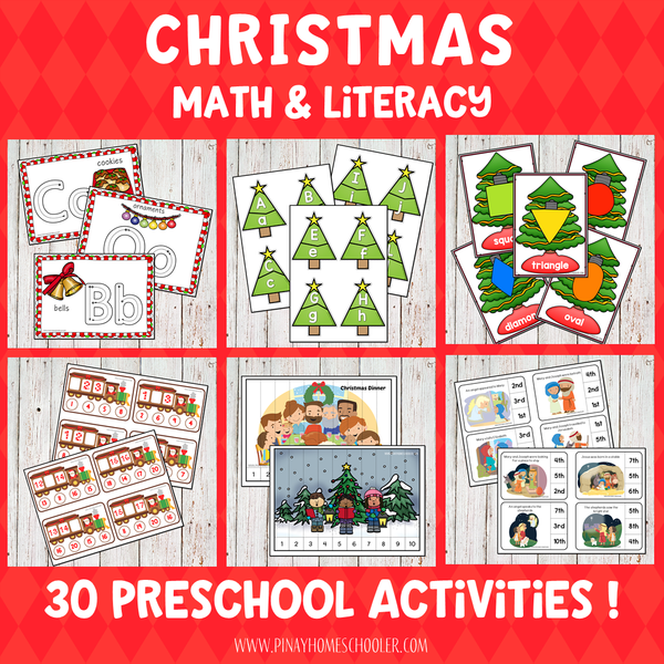 Christmas Preschool Unit - Math and Literacy Centers