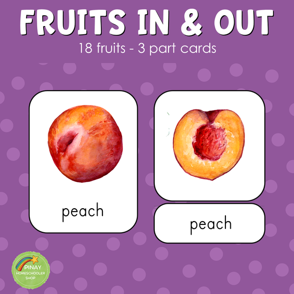 Montessori Fruits Inside and Outside 3 Part Cards