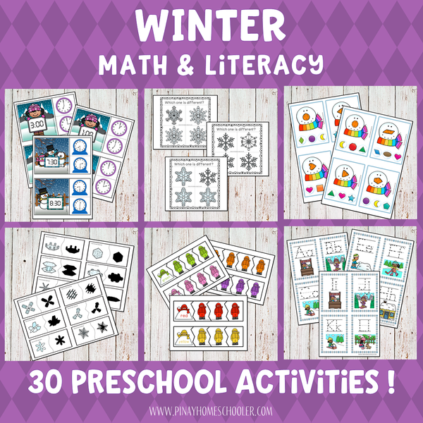 Winter Preschool Math and Literacy Pack