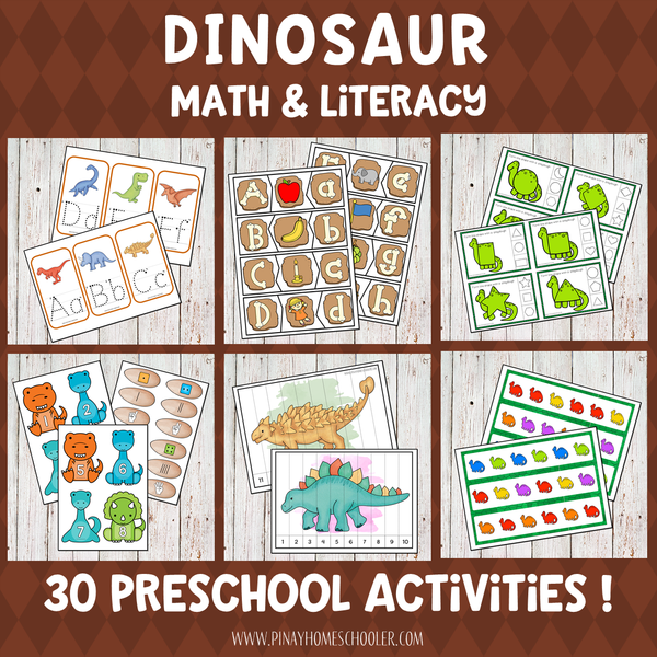 Dinosaur Preschool/ Kindergarten Unit - Math and Literacy Centers