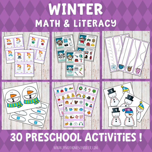 Winter Preschool Math and Literacy Pack