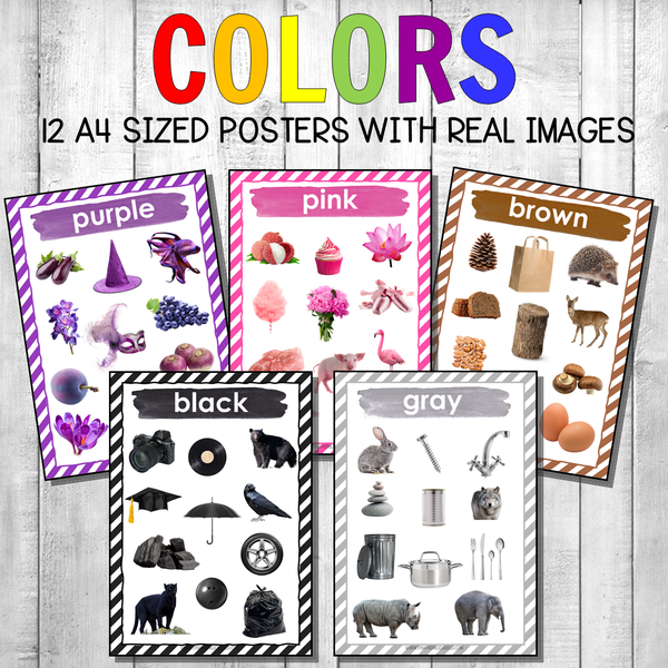 Montessori Color Posters Real Photos Version 1