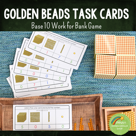 Montessori Golden Beads (Base 10 ) Task Cards
