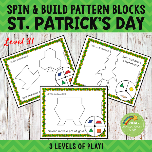 St. Patrick's Day Pattern Blocks Spin and Build