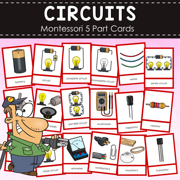 Circuits  Montessori Cards - Parallel, Series Circuits, Conductors, Insulators