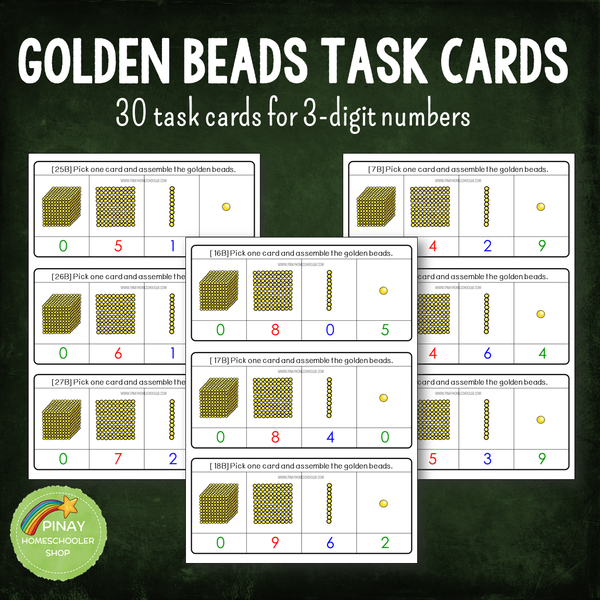 Montessori Golden Beads (Base 10 ) Task Cards