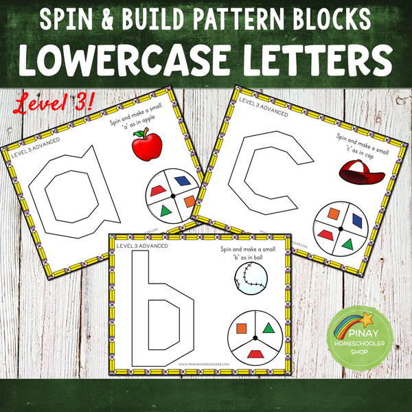 Lowercase Letters Pattern Blocks Spin and Build