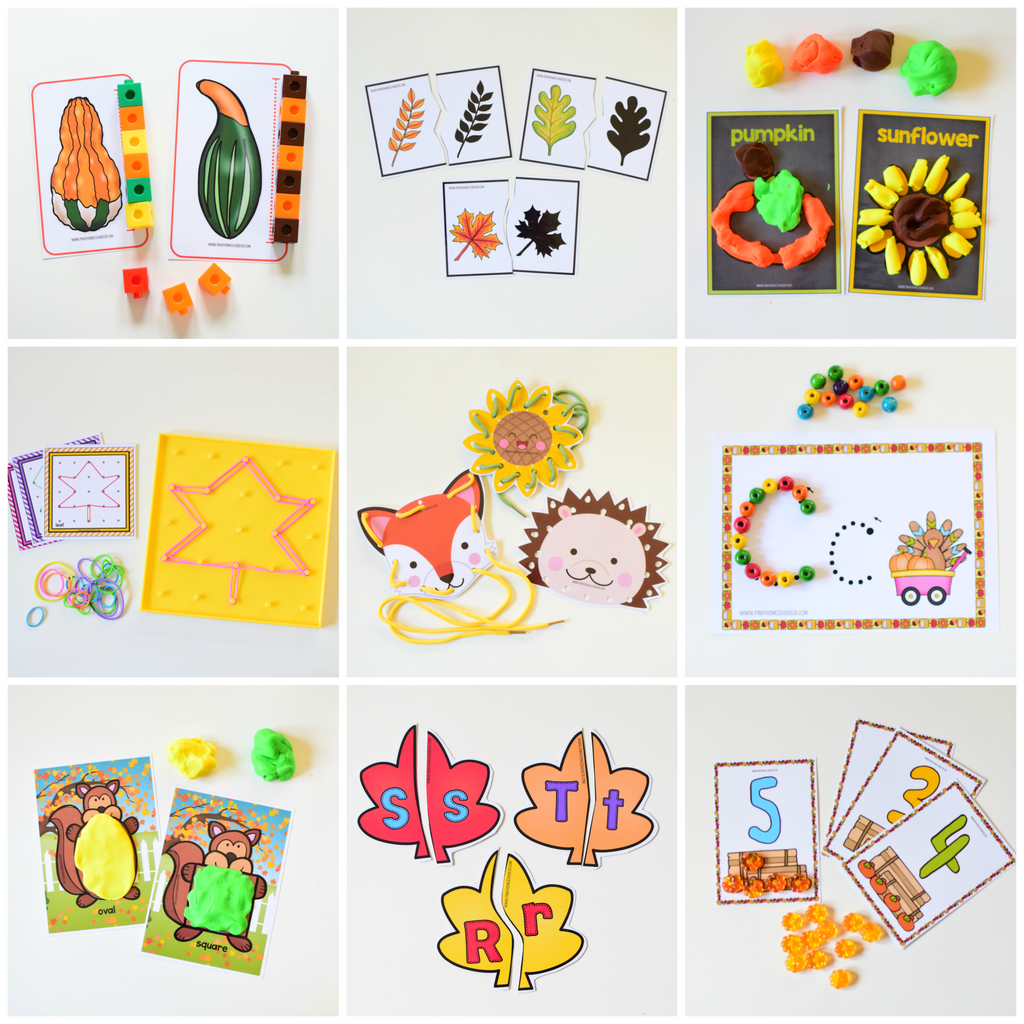 Autumn Fall Math and Literacy Centers