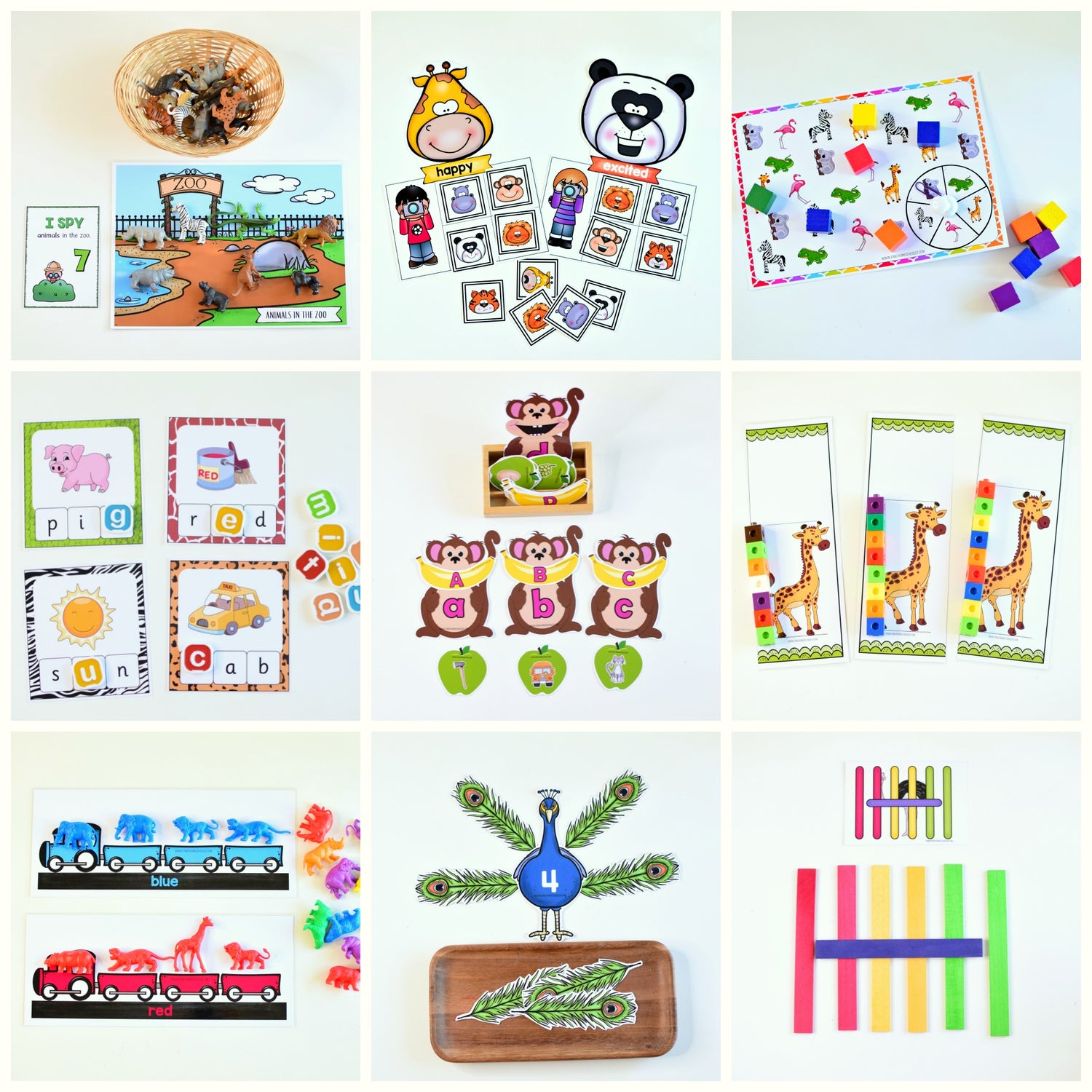 Zoo Math and Literacy Centers