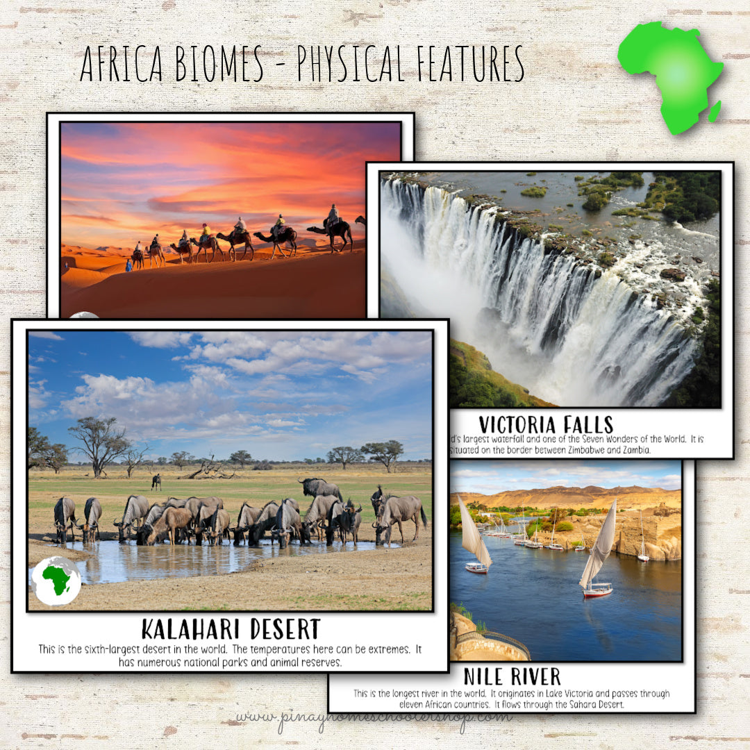 Africa Biomes and Physical Features - Montessori Inspired