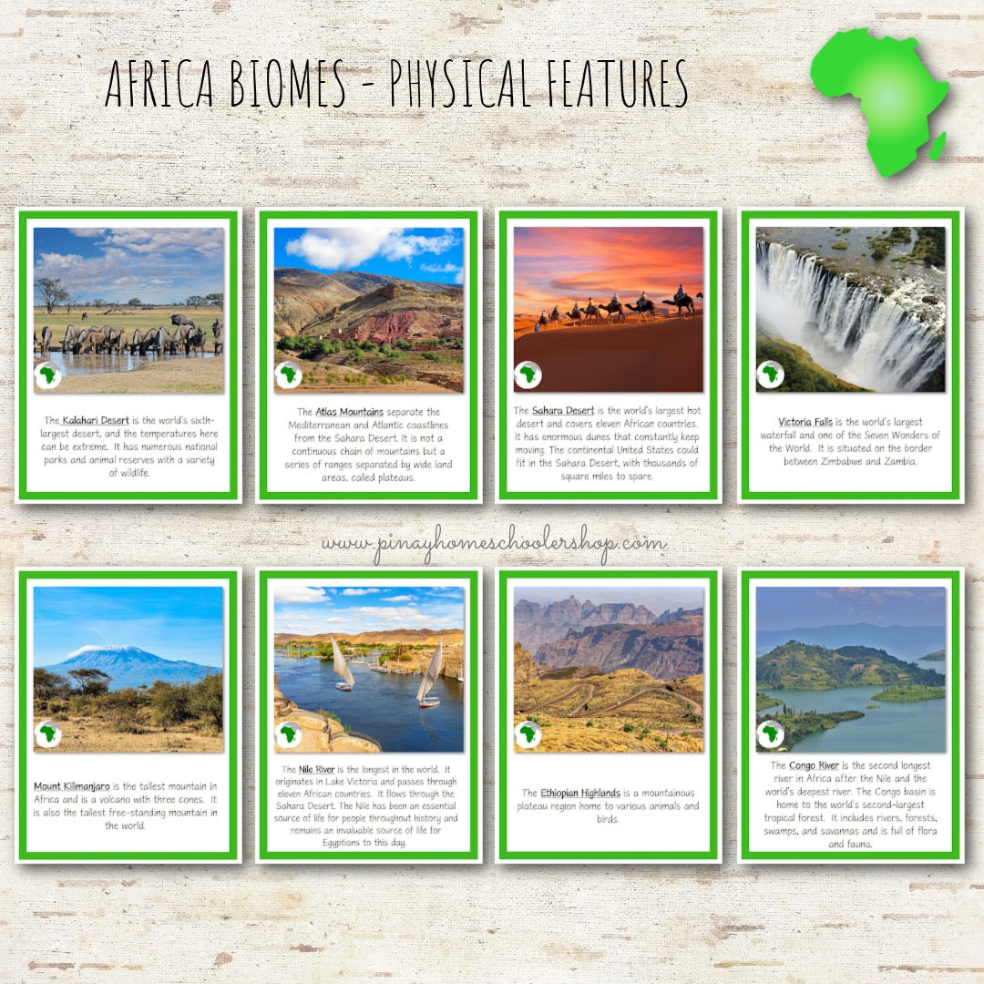 Africa Biomes and Physical Features - Montessori Inspired
