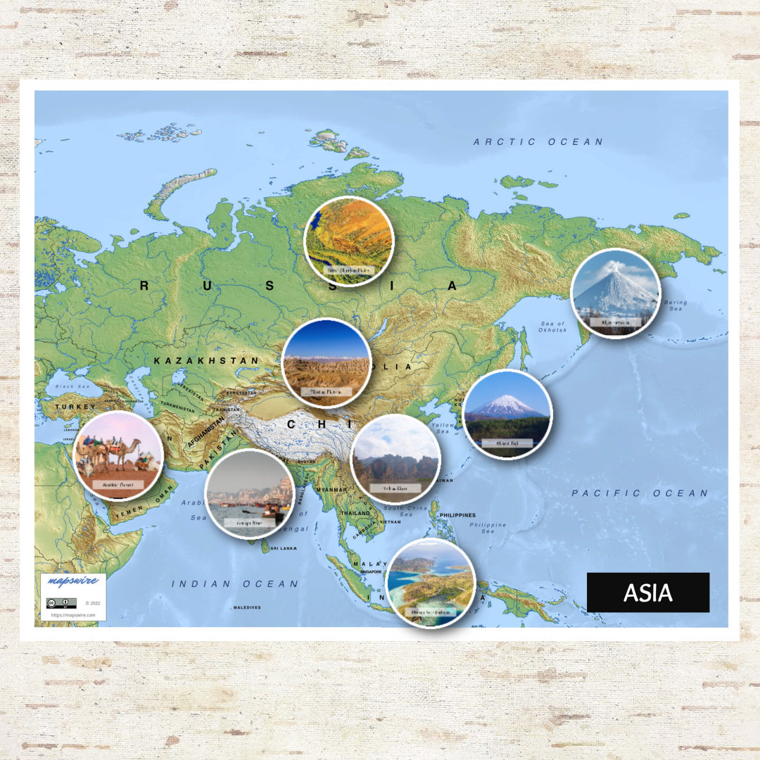 Asia Biomes and Physical Features - Montessori Inspired