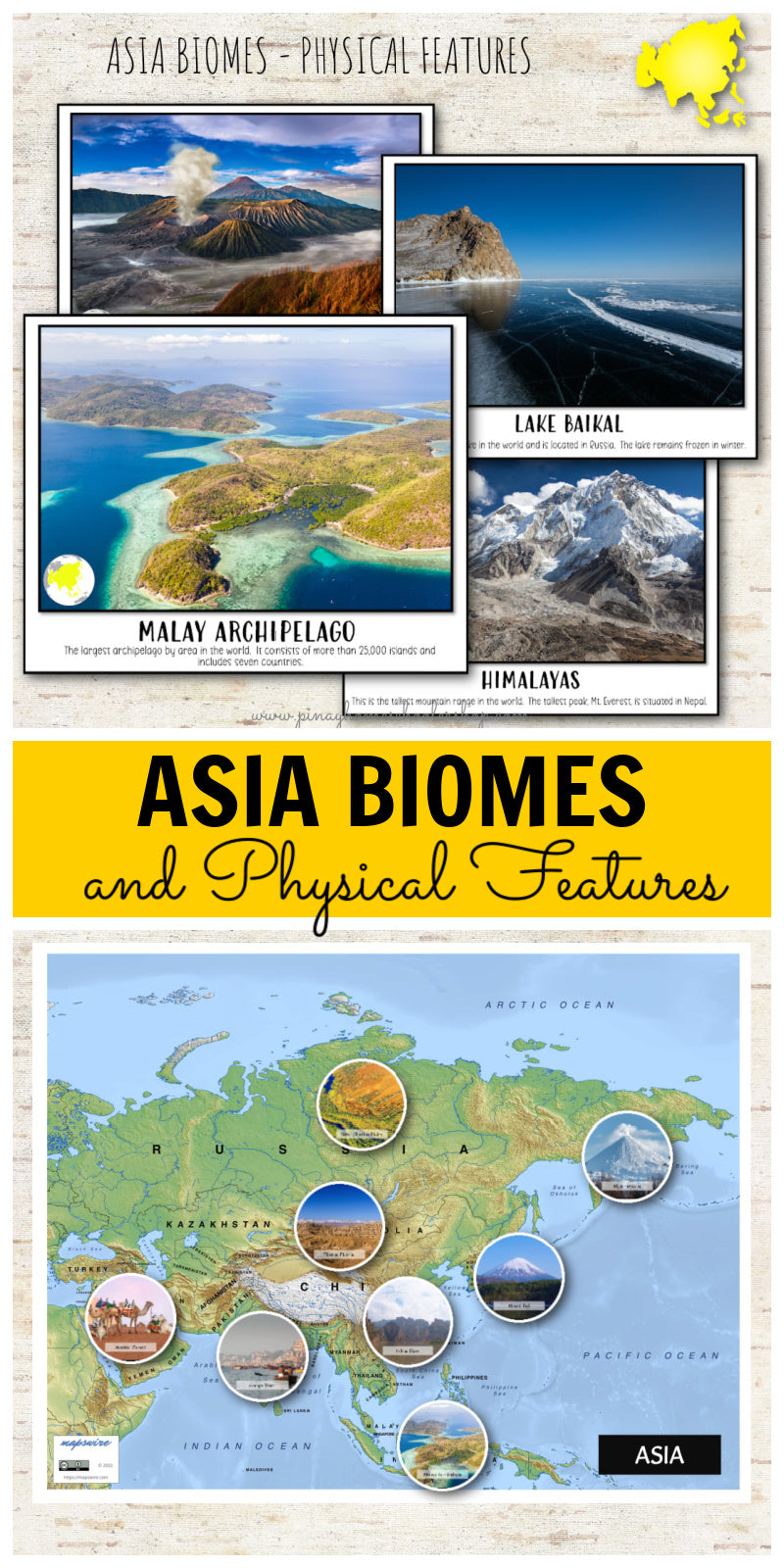 Asia Biomes and Physical Features - Montessori Inspired