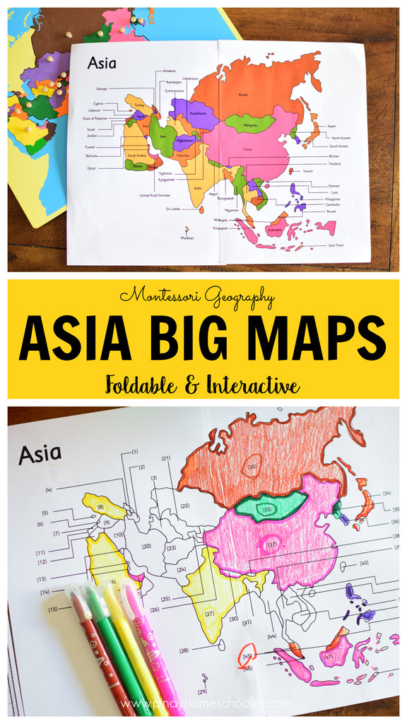 Asia Map Frequency Montessori Maps of Asia - BIG Foldable Interactive Maps – Pinay ...