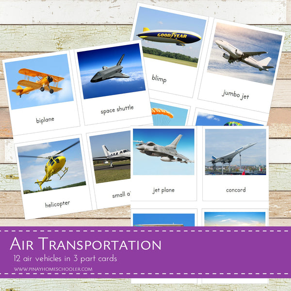 Montessori Land, Air and Water Transportation Bundle Pack