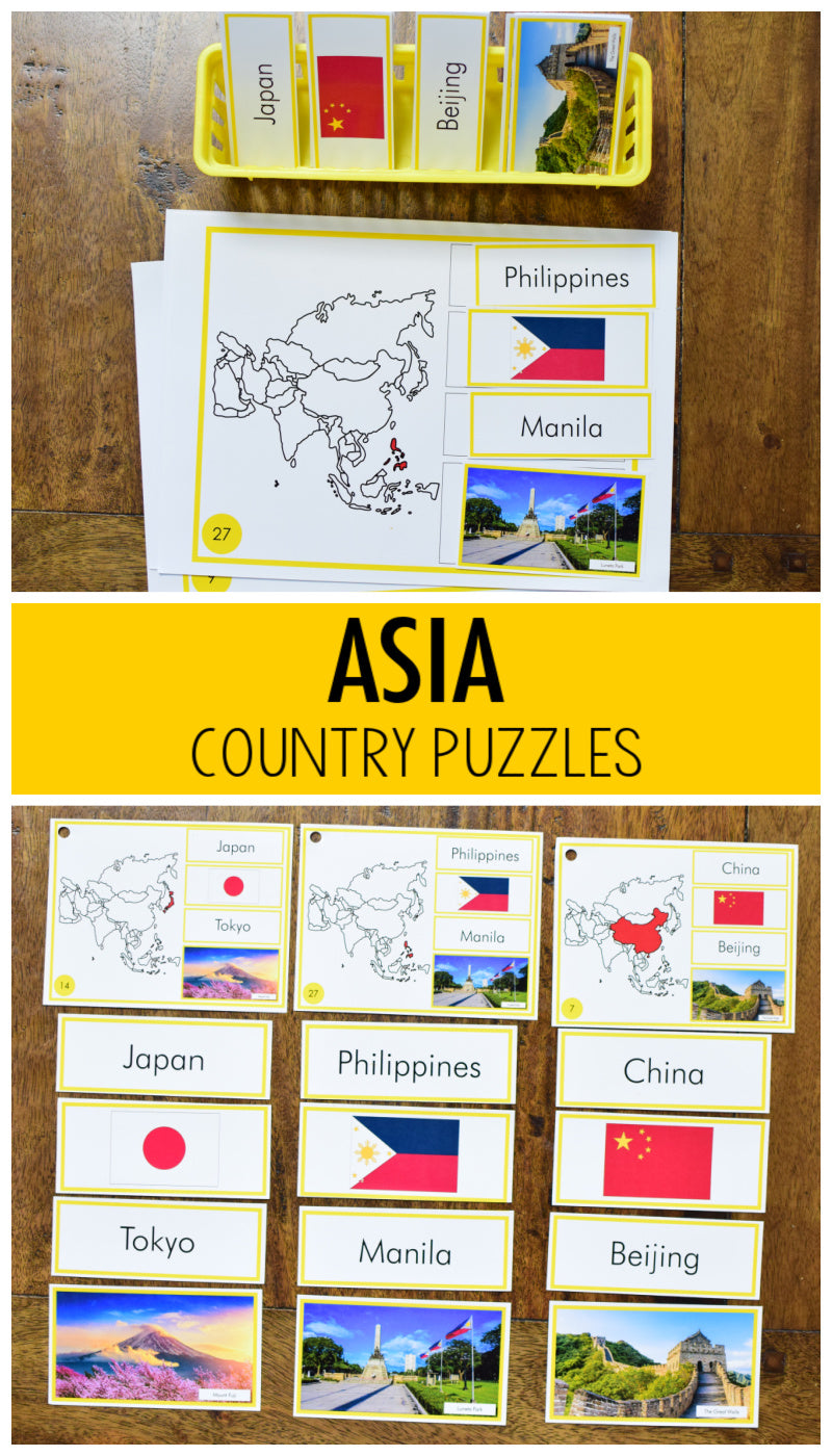 Montessori Asia Country Facts Puzzles