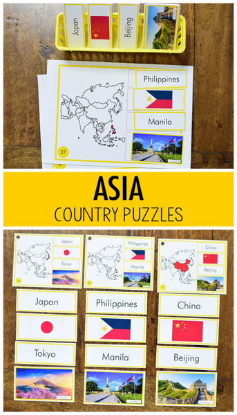 Montessori Asia Country Facts Puzzles