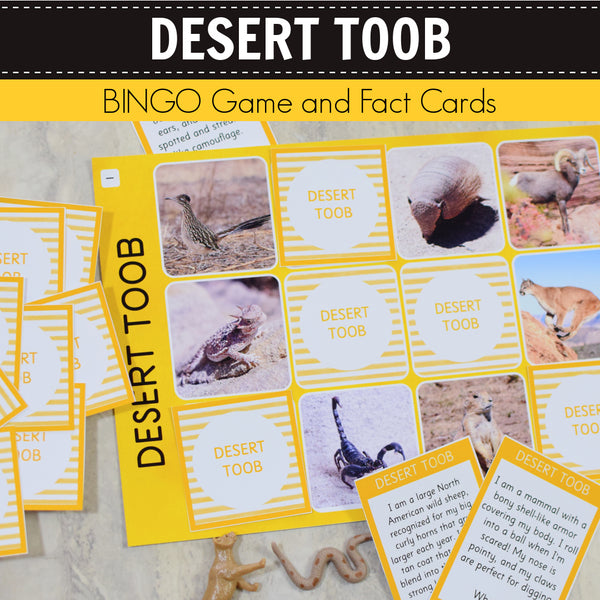 Safari Desert Toob Bingo Game and Fact Cards