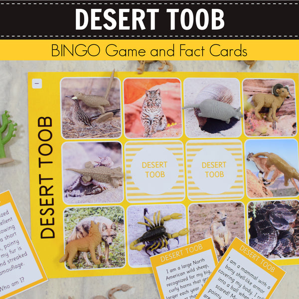Safari Desert Toob Bingo Game and Fact Cards