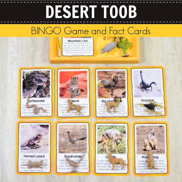Safari Desert Toob Bingo Game and Fact Cards