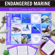 Safari Endangered Marine Toob Bingo Game and Fact Cards