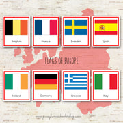 Montessori Europe 3 Part Card Flags and Blackline Masters