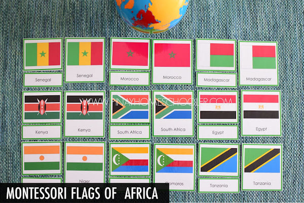Africa Flags Montessori 3 Part Cards