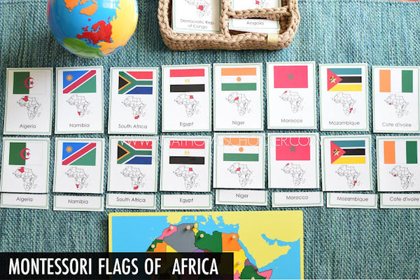 Africa Flags Montessori 3 Part Cards
