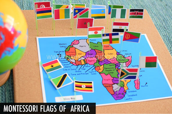 Africa Flags Montessori 3 Part Cards