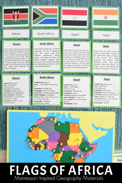 Africa Flags Montessori 3 Part Cards